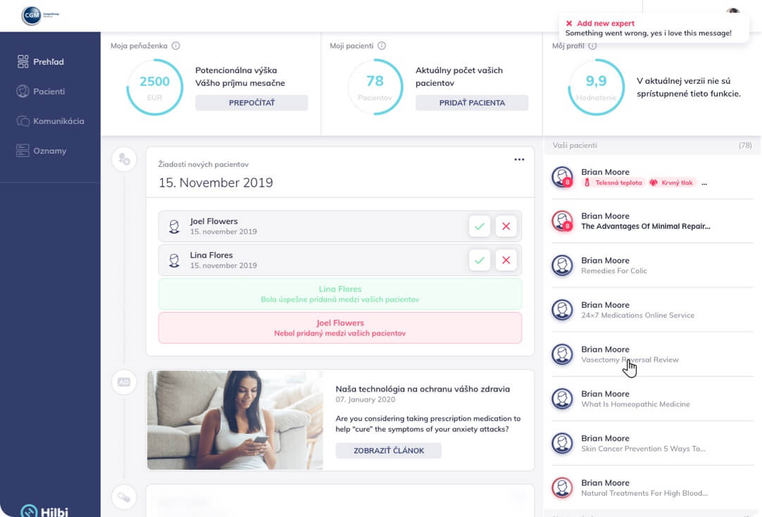 Landing page