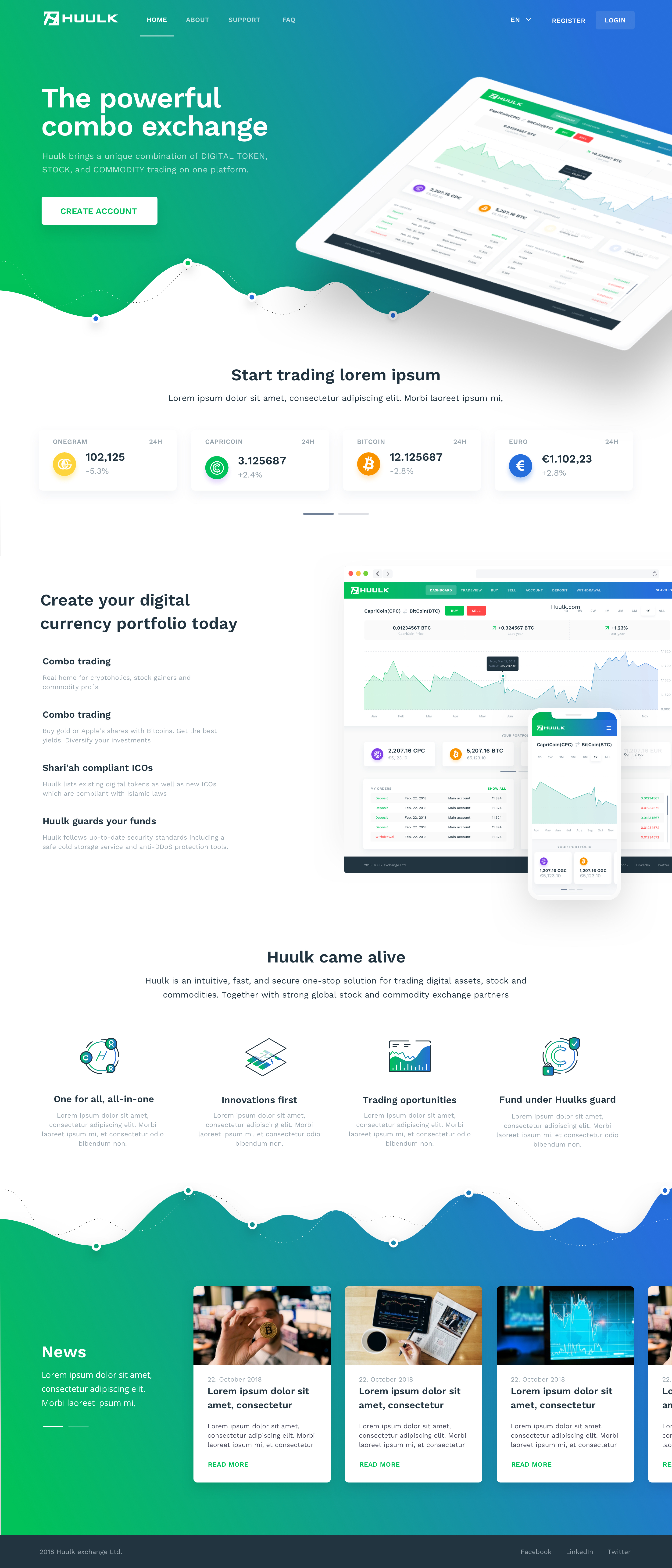 Huulk landing page